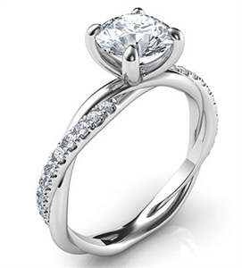 twisted vines engagement ring with side diamonds